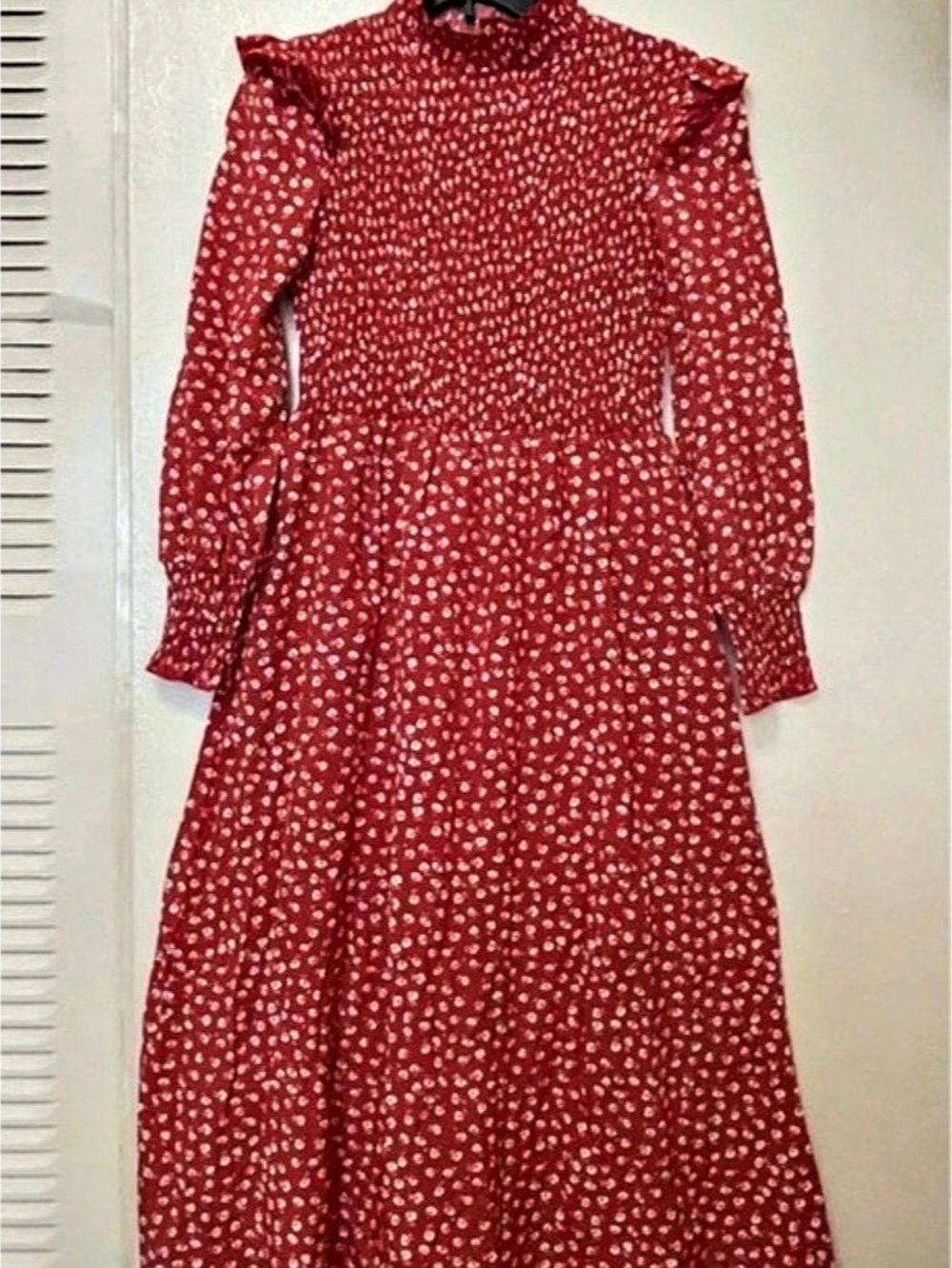 Vestido | SHEIN Floral Maxi Dress in Red & White Size Medium Like New